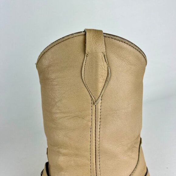 Laredo Womens Cream Leather Western Cowboy Boots Star Studded Strap size 10M - Picture 12 of 16